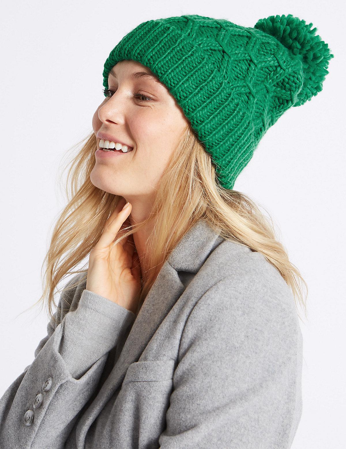marks and spencer ladies bobble hat