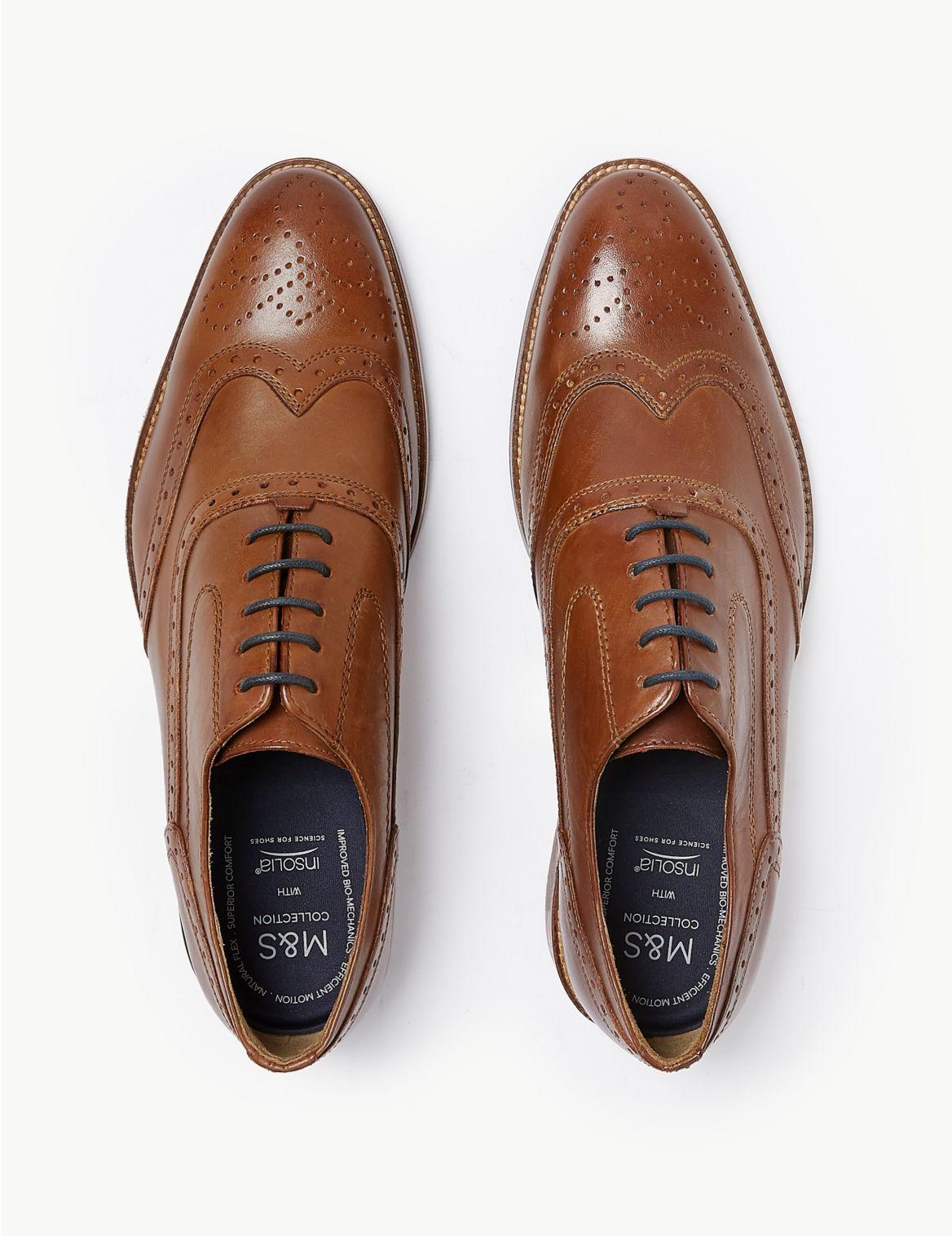 Marks & Spencer Leather Layered Sole Brogue Shoes in Brown for Men - Lyst