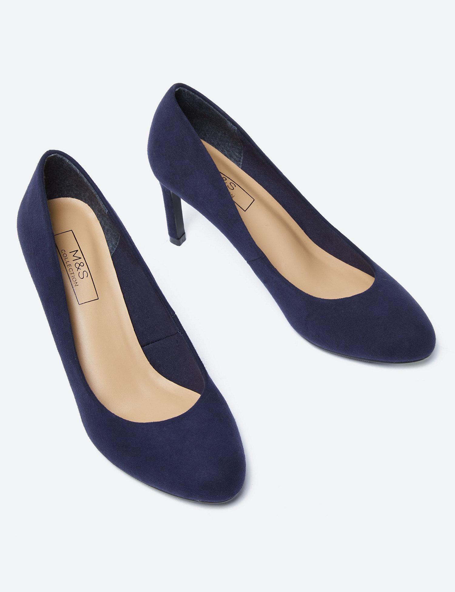 navy blue court shoes mid heel