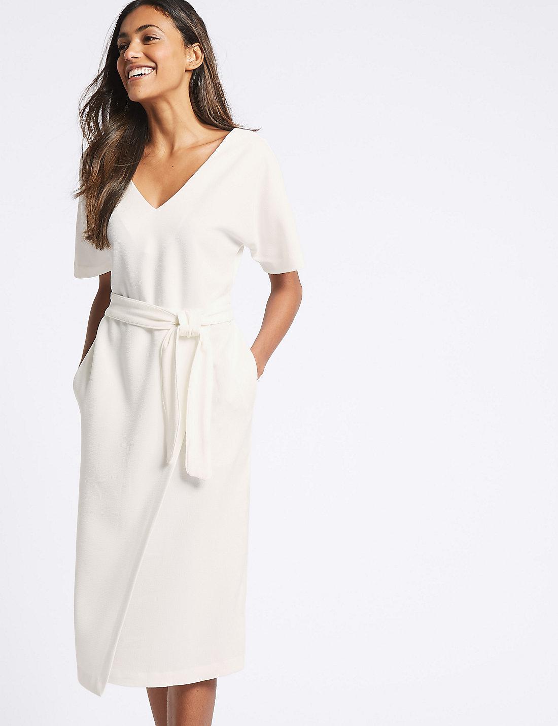 marks and spencers white dress