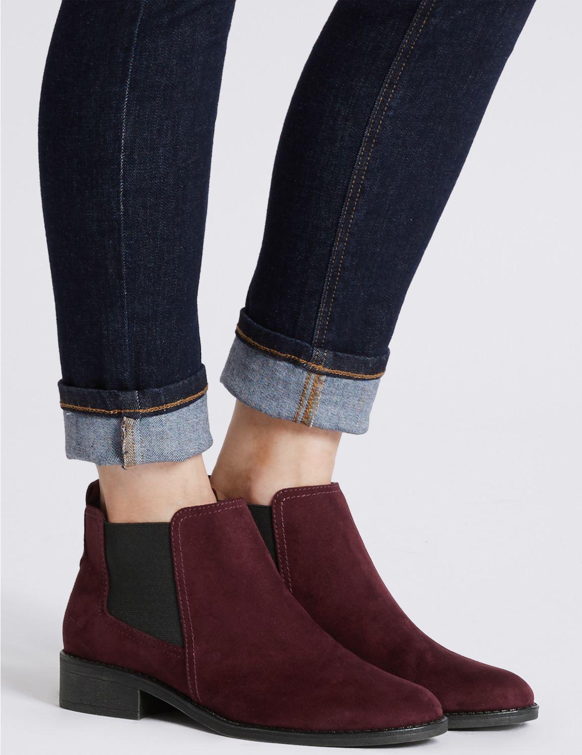 berry chelsea boots