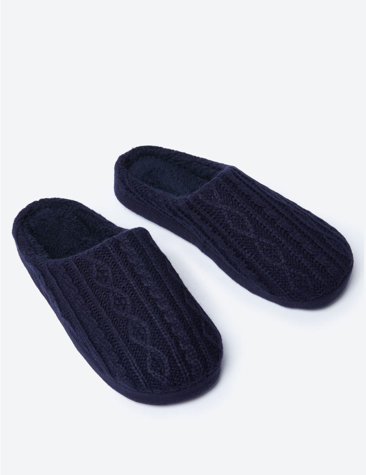 cable knit mule slippers