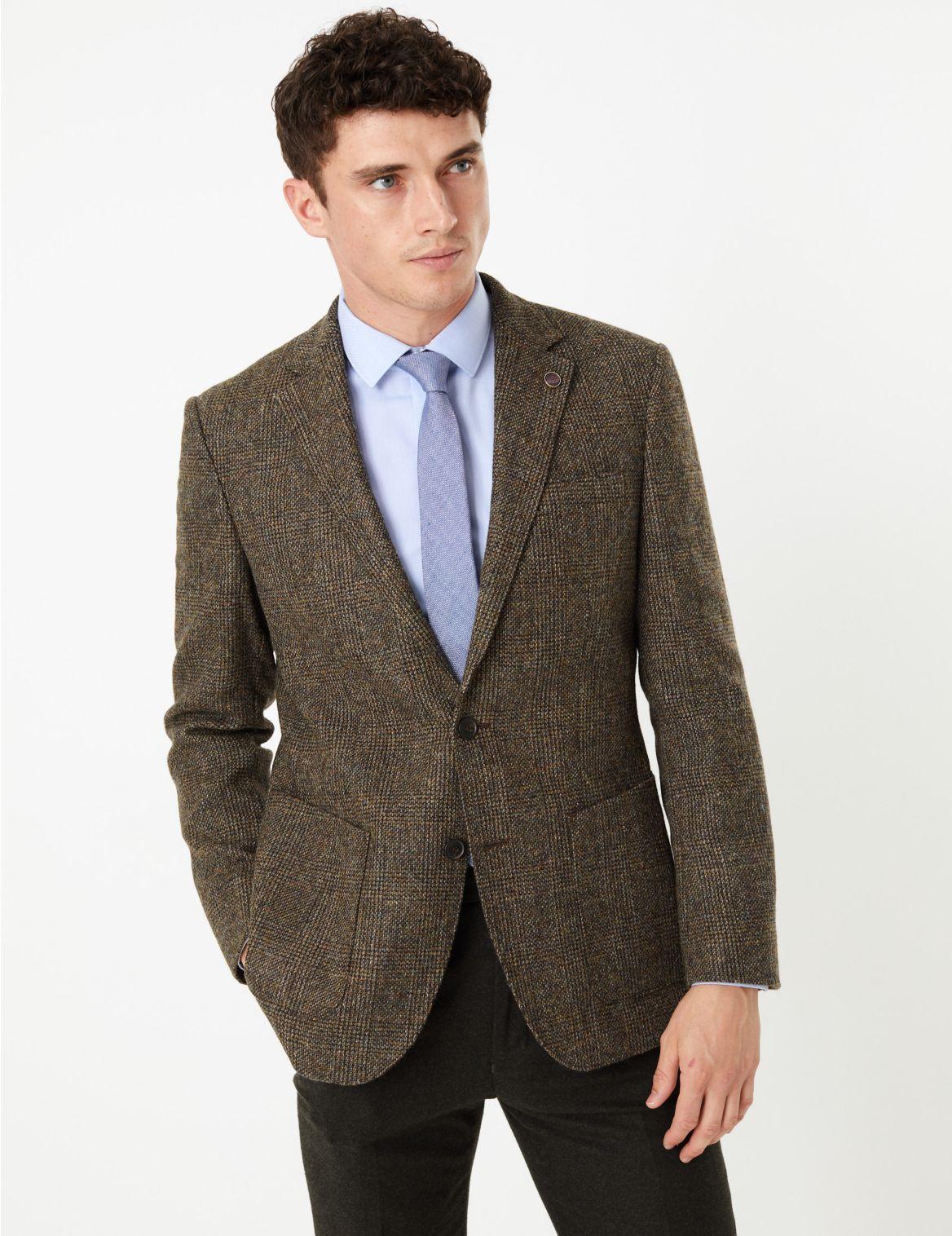 Marks & Spencer Pure Wool Checked Jacket for Men - Lyst