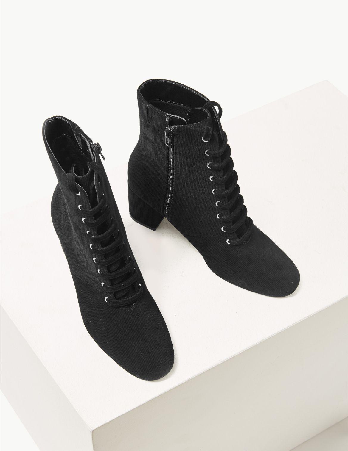 marks and spencer black patent boots