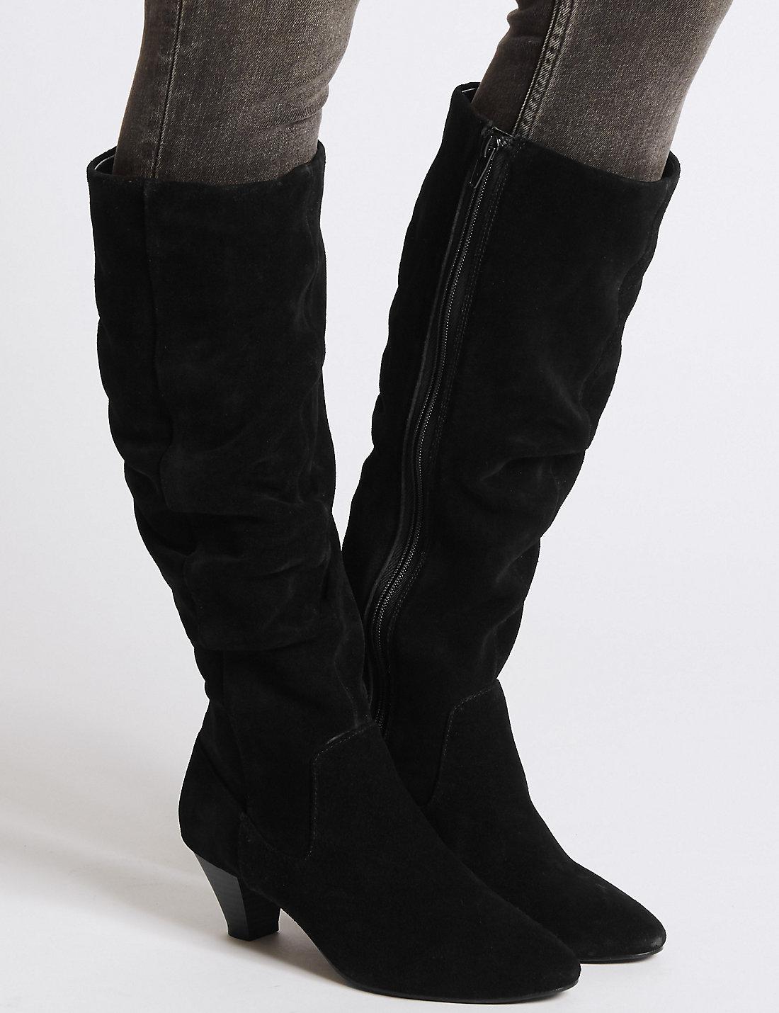 marks and spencer black knee high boots