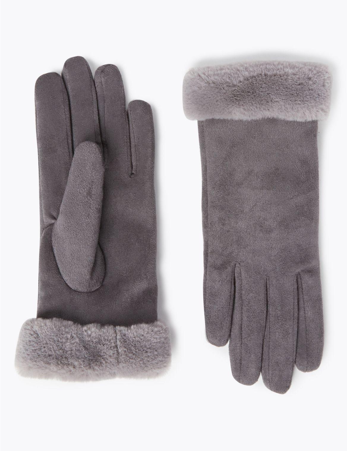 faux sheepskin gloves