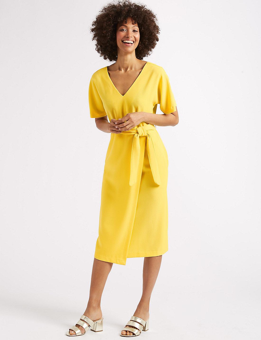 mark and spencer yellow dress