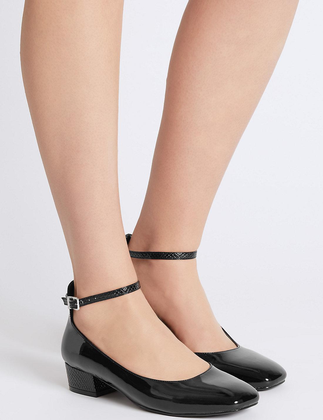 marks and spencer black court shoes