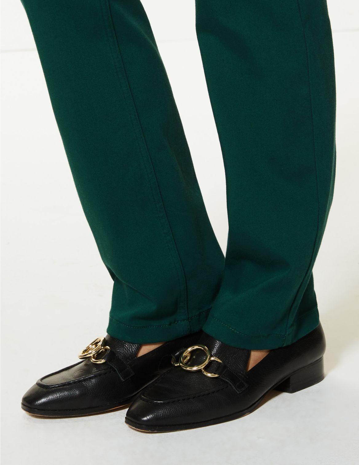 sateen roma rise straight leg jeans