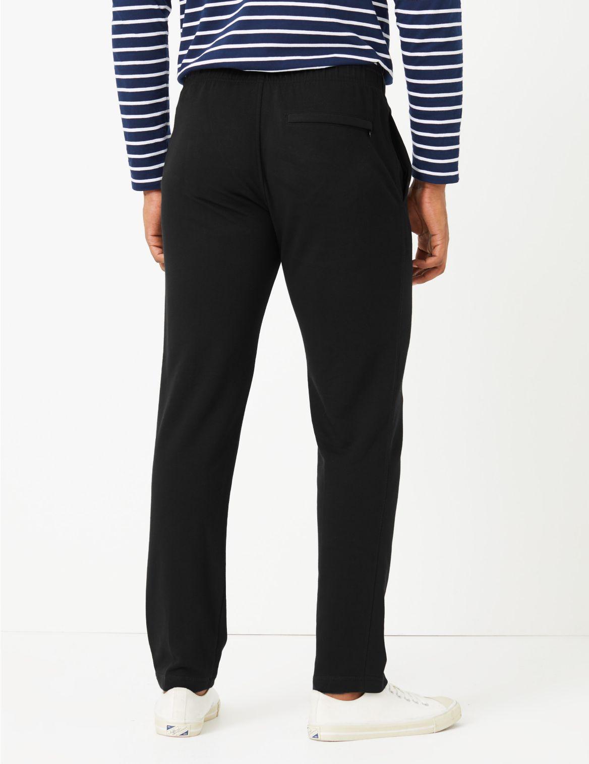 Marks & Spencer Cotton Lightweight Joggers in Black for Men - Lyst