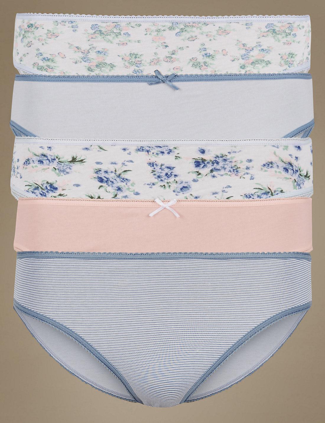 New 5-Pack TAUPE GREY 5-Pack Microfibre High Leg Knickers