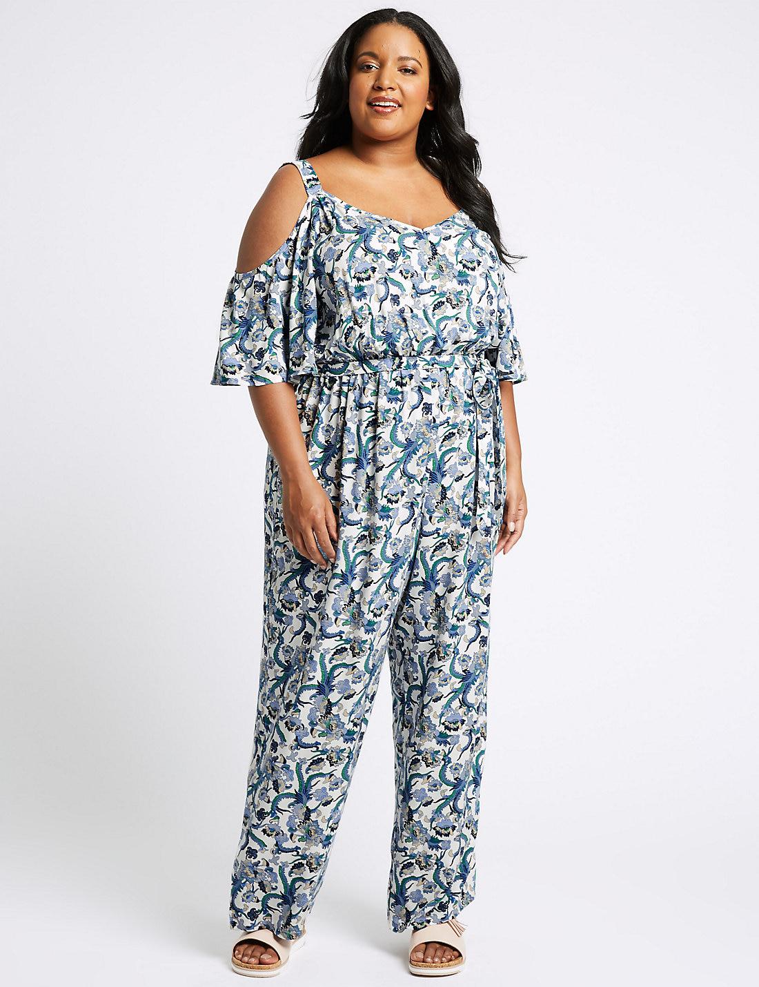 marks and spencer floral jumpsuit