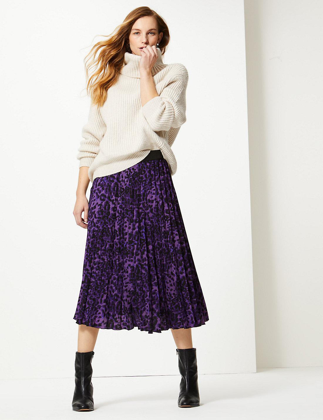 purple leopard print skirt