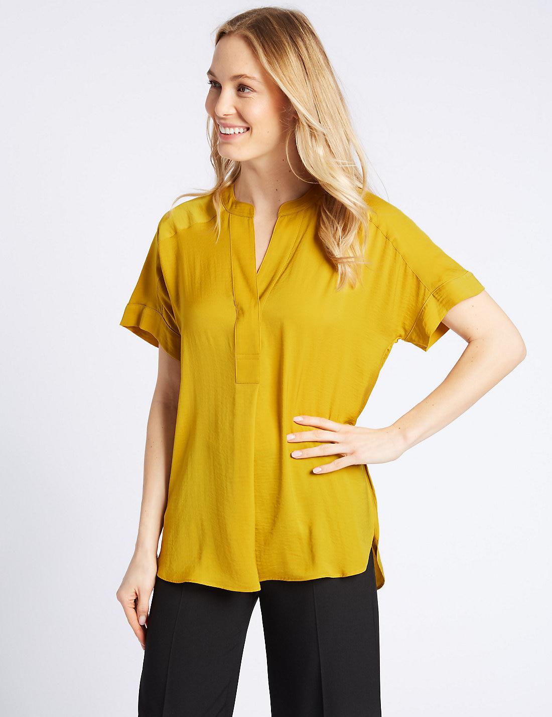 marks and spencer yellow blouse