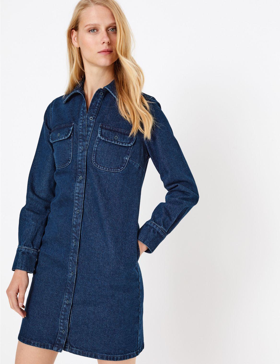 marks and spencer denim shirt dress