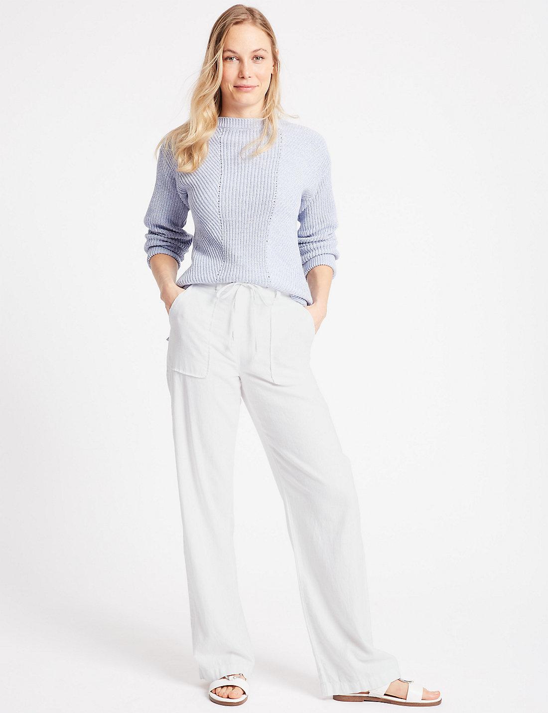 Marks And Spencer Ladies Wide Leg Linen 