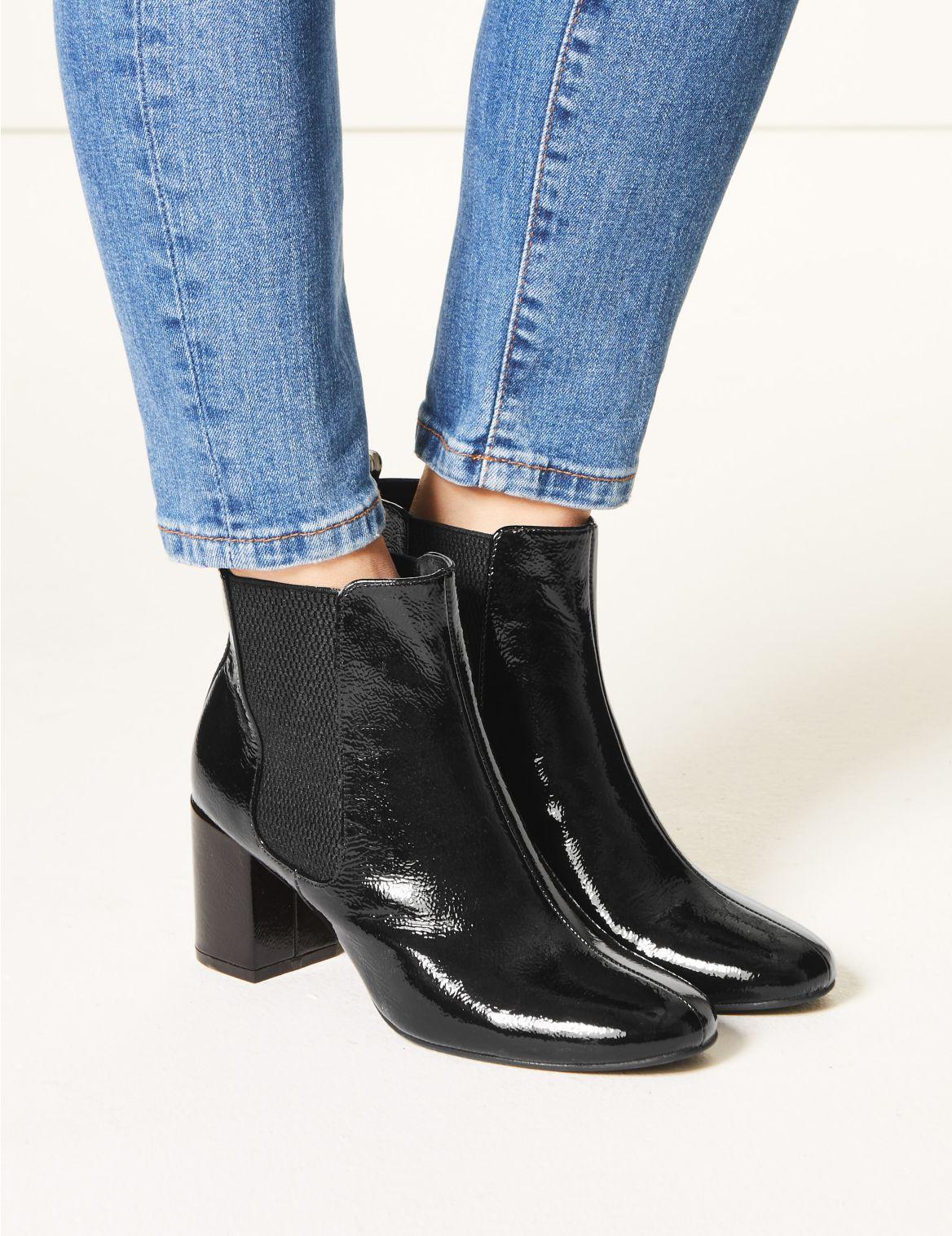 black patent boots marks spencer