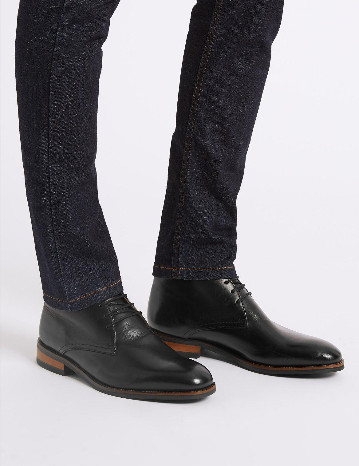 marks and spencer black lace up boots