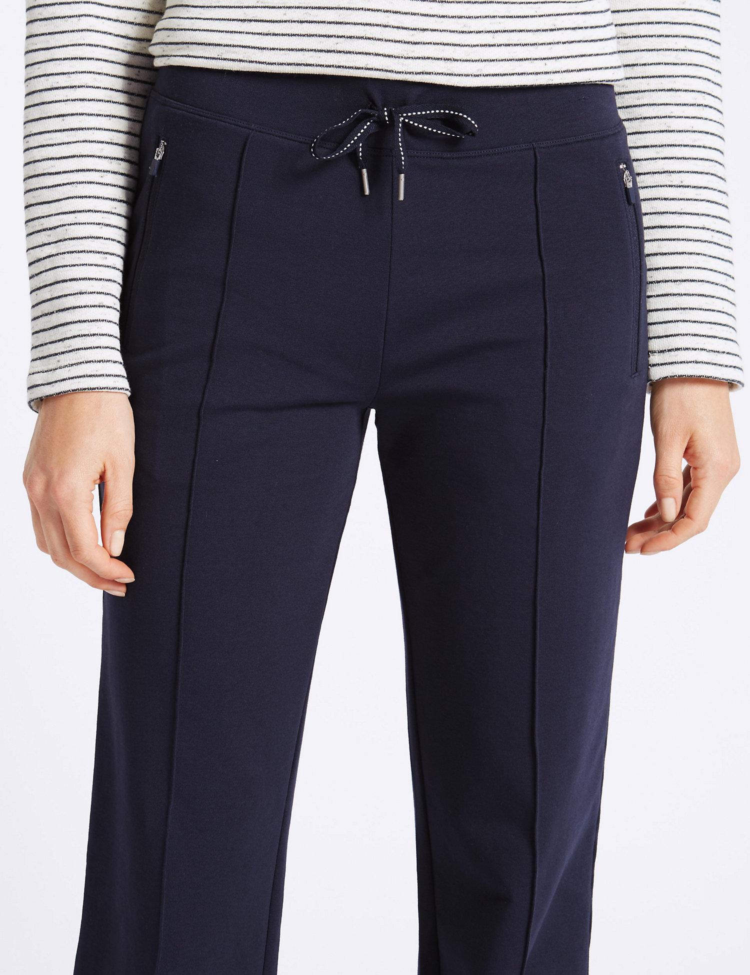 straight leg ankle grazer trousers