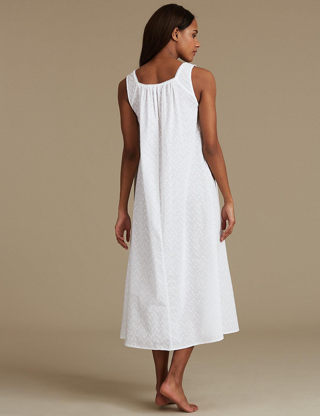 m&s white cotton nightdress