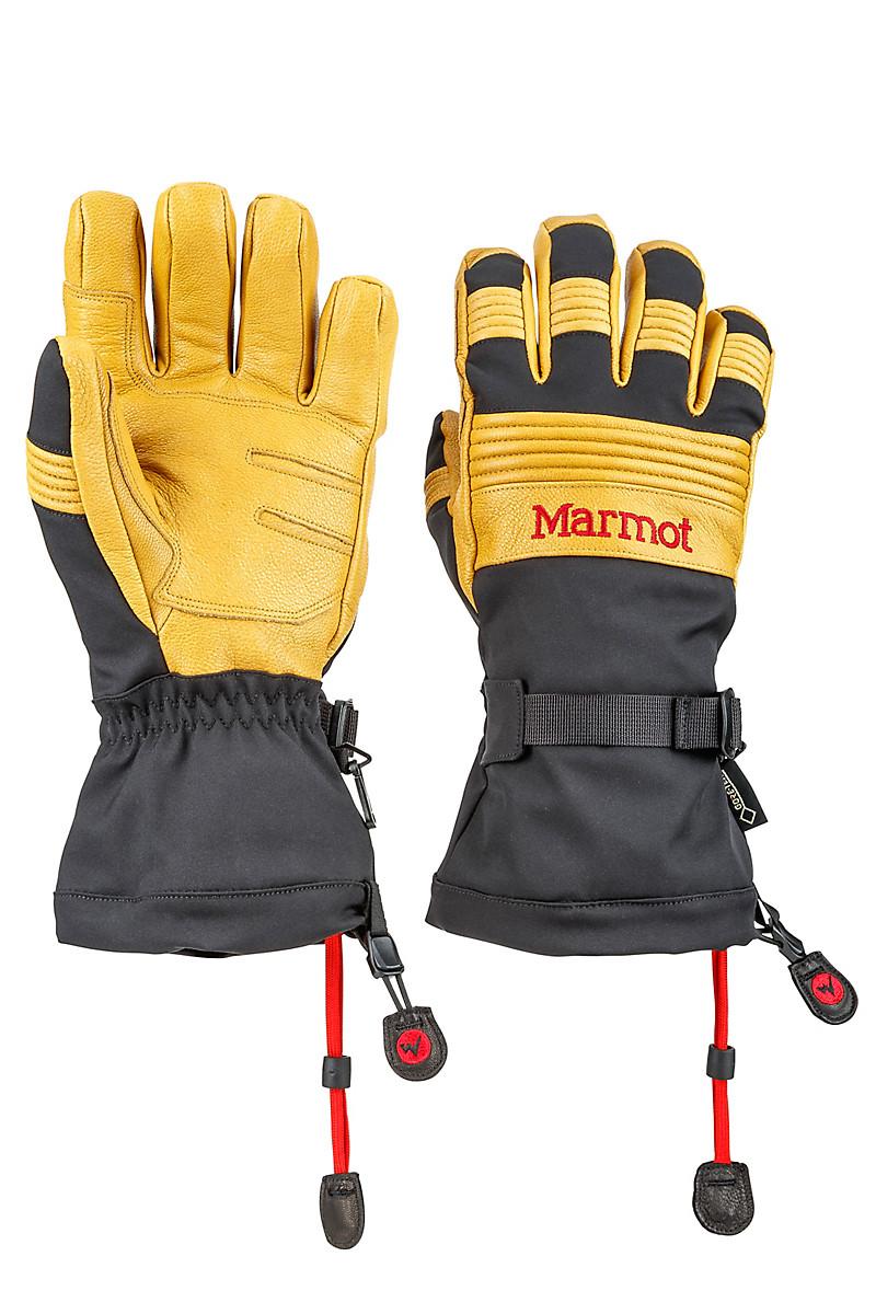 tan leather ski gloves