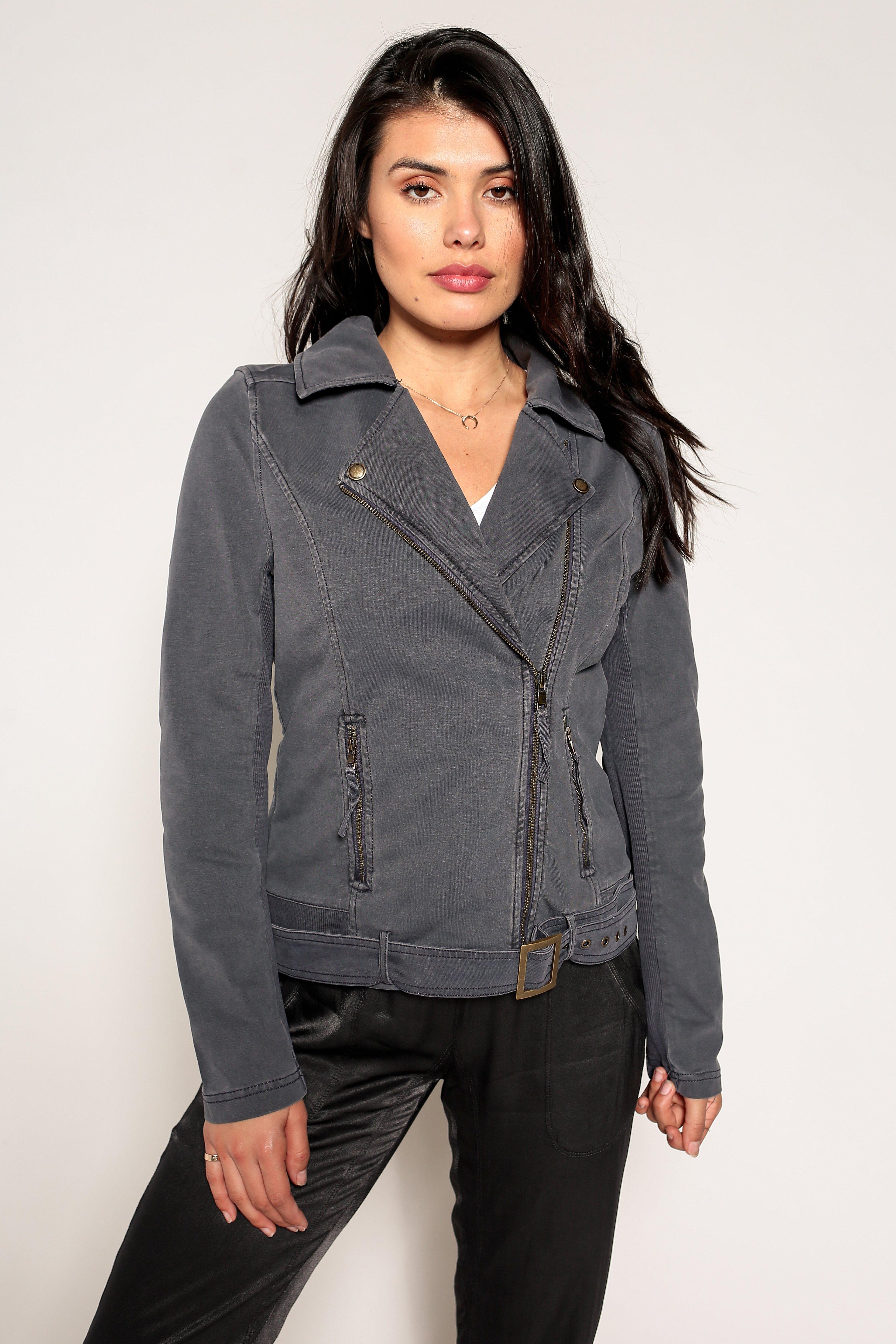 black knit moto jacket