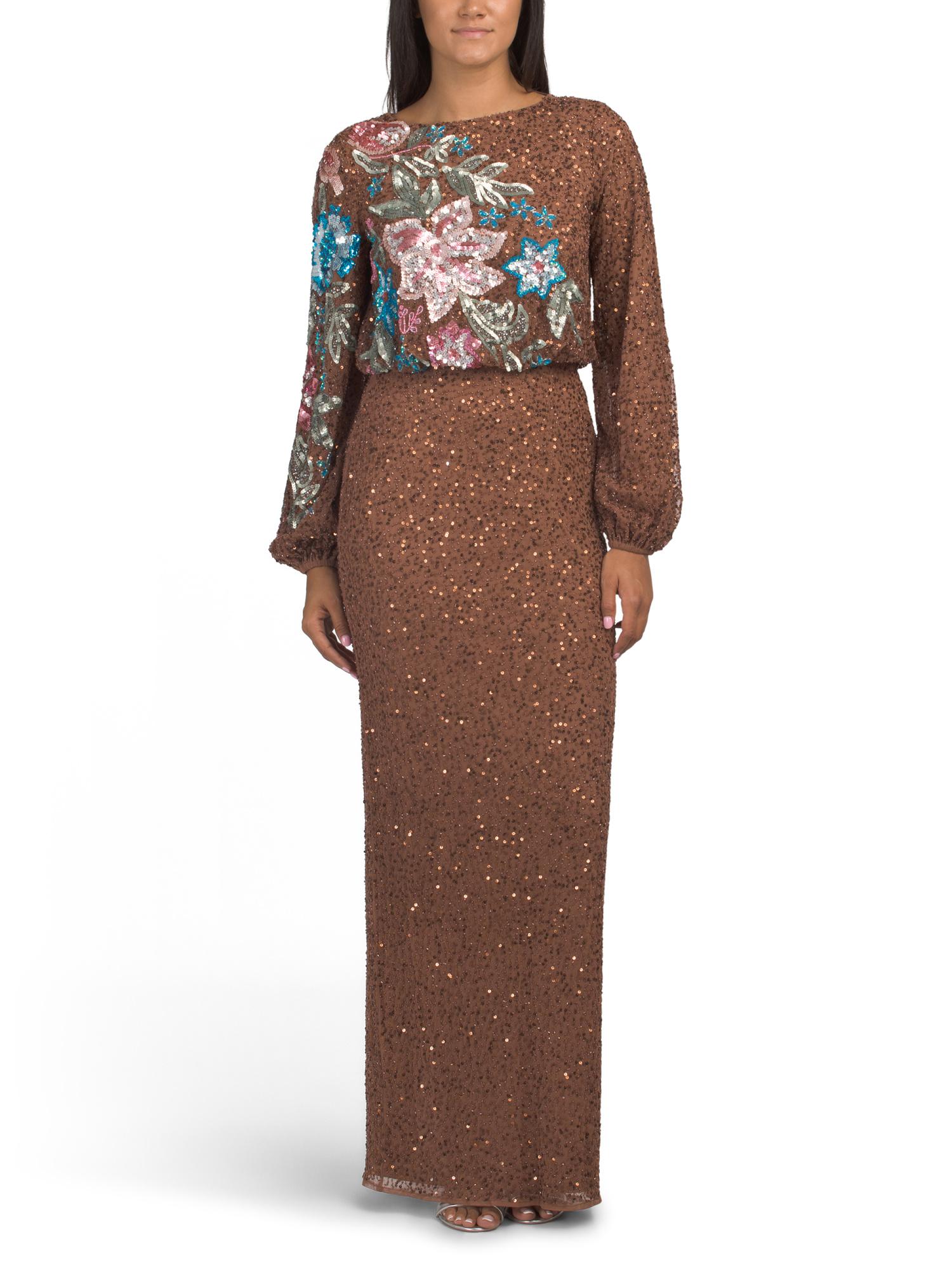 marshalls brown floral dress KissProm A-Line Pink Floral Lace Cowl Neck Long Prom Dresses