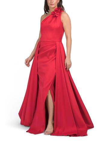 silk white dress long Rachel Allan RB2213 Dress White / 16