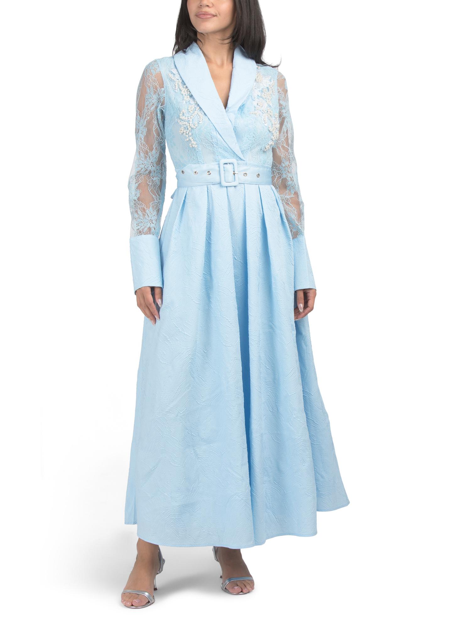 Marshalls Long Sleeve Lace Top Gown For in Blue | Lyst Marshalls Long Sleeve Lace Top Gown For in Blue | Lyst