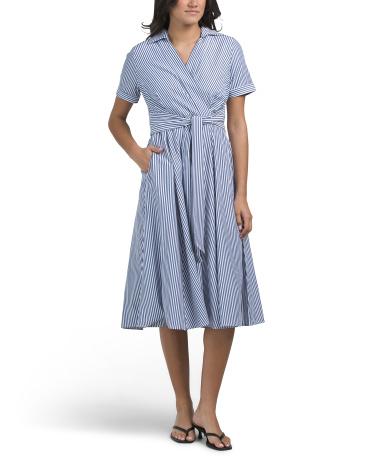 Marshalls Stripe Collared Midi Dress For in Blue | Lyst Marshalls Stripe Collared Midi Dress For in Blue | Lyst