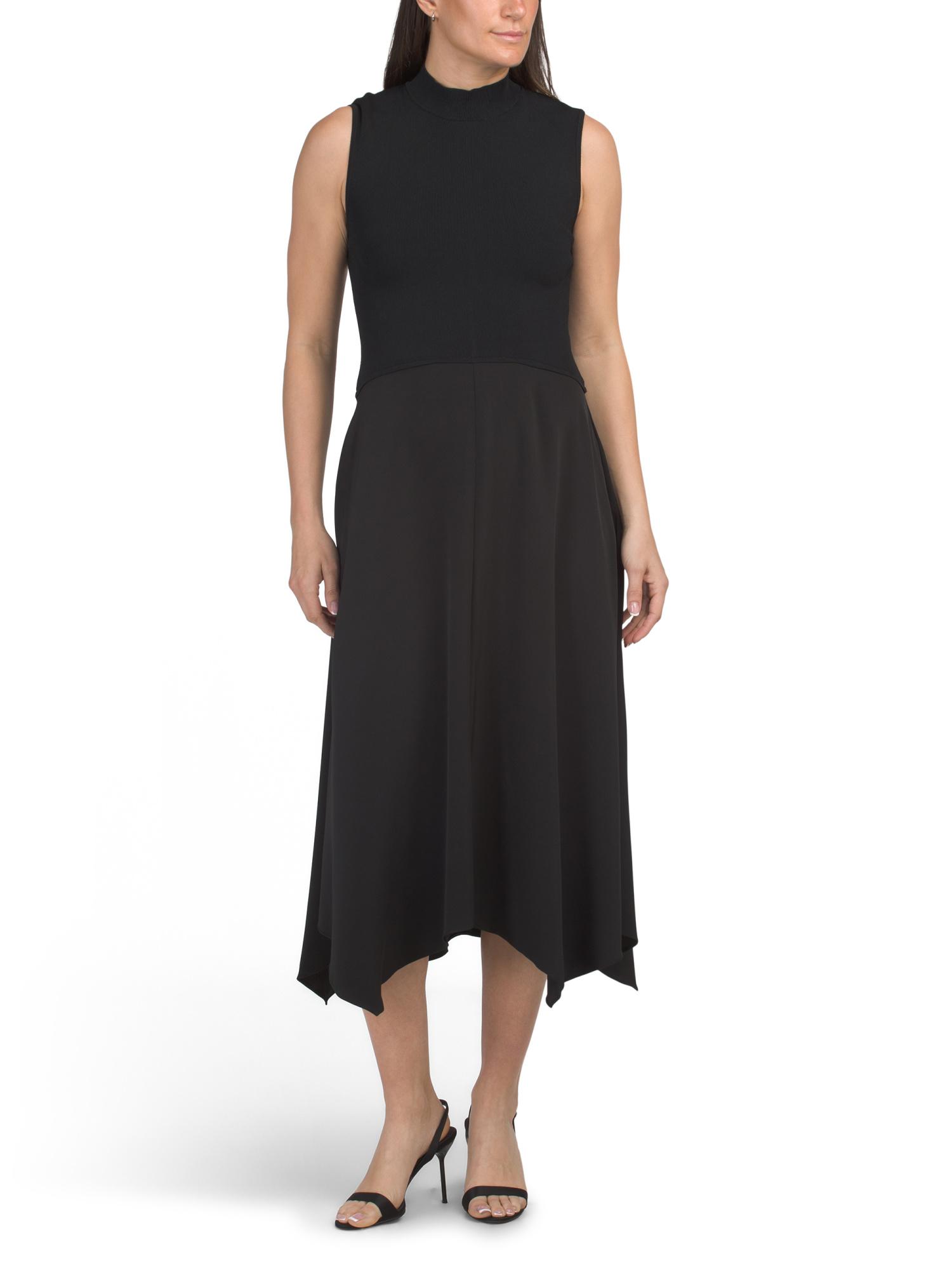 bridesmaid in black dresses Mismatched Knee available Size: 20 Color:Black/Mediterranea Embellished Puff Sleeve A-line