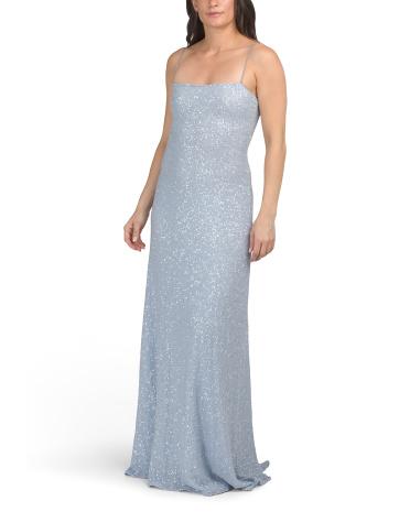 marshalls sequin dresses Marshalls Caroline Flutter Sleeve Sequin Dress For in Gray