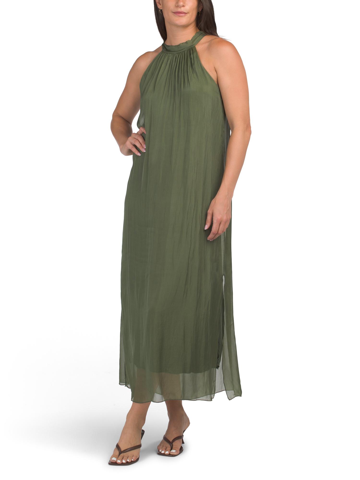 long dress with bow in back Noelia Textured Jersey Open Back Maxi Dress in Fiery Red