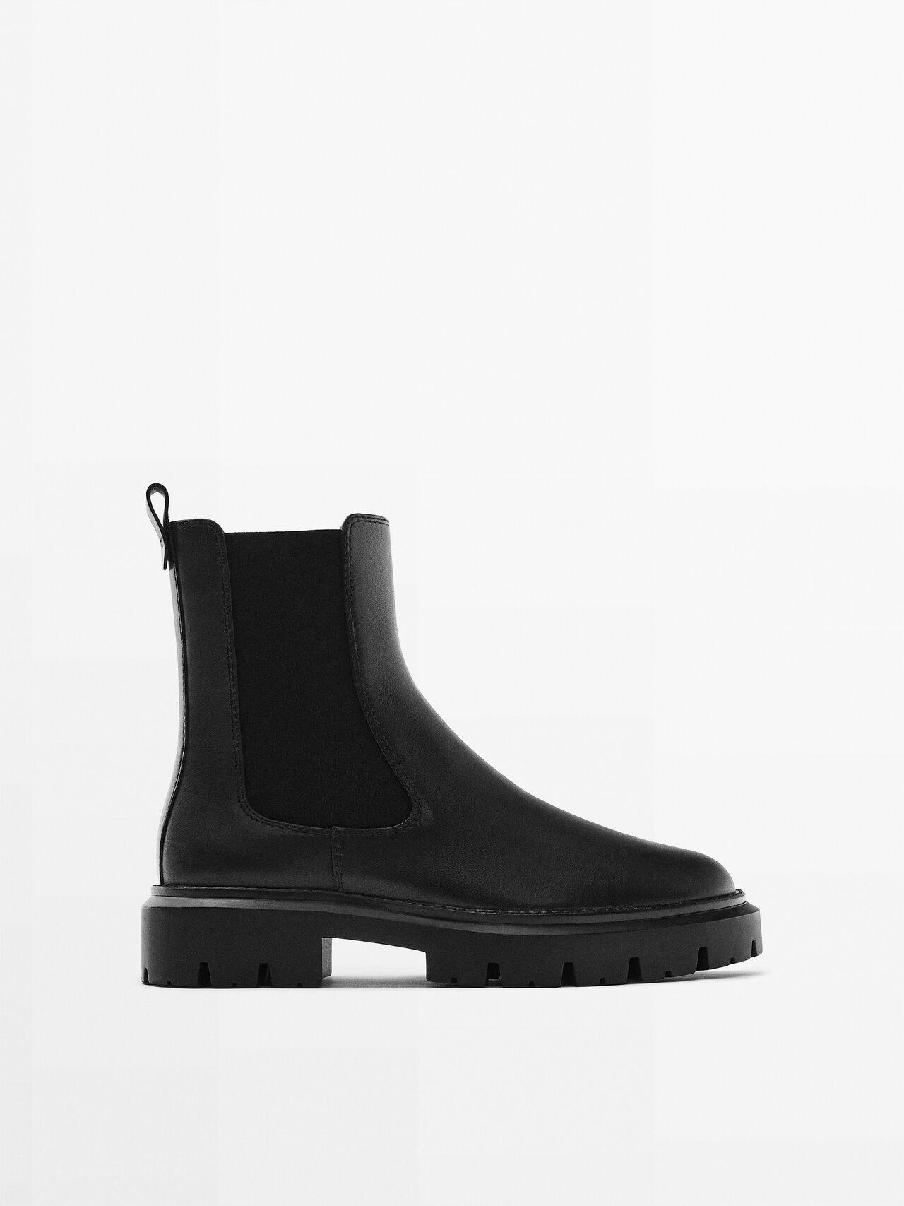 MASSIMO DUTTI Chelsea Boots With Lambskin Insole in Black | Lyst