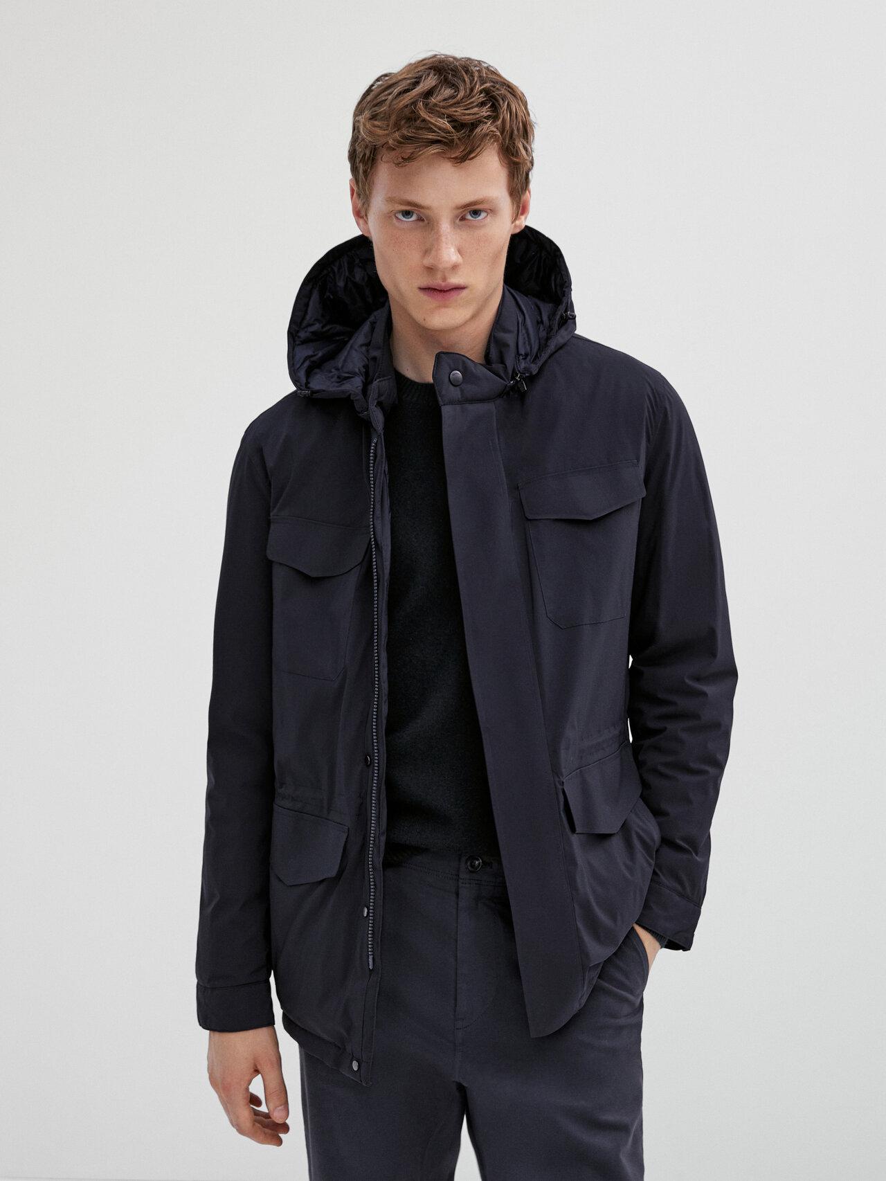 MASSIMO DUTTI Down Jacket With Pockets in Blue for Men | Lyst