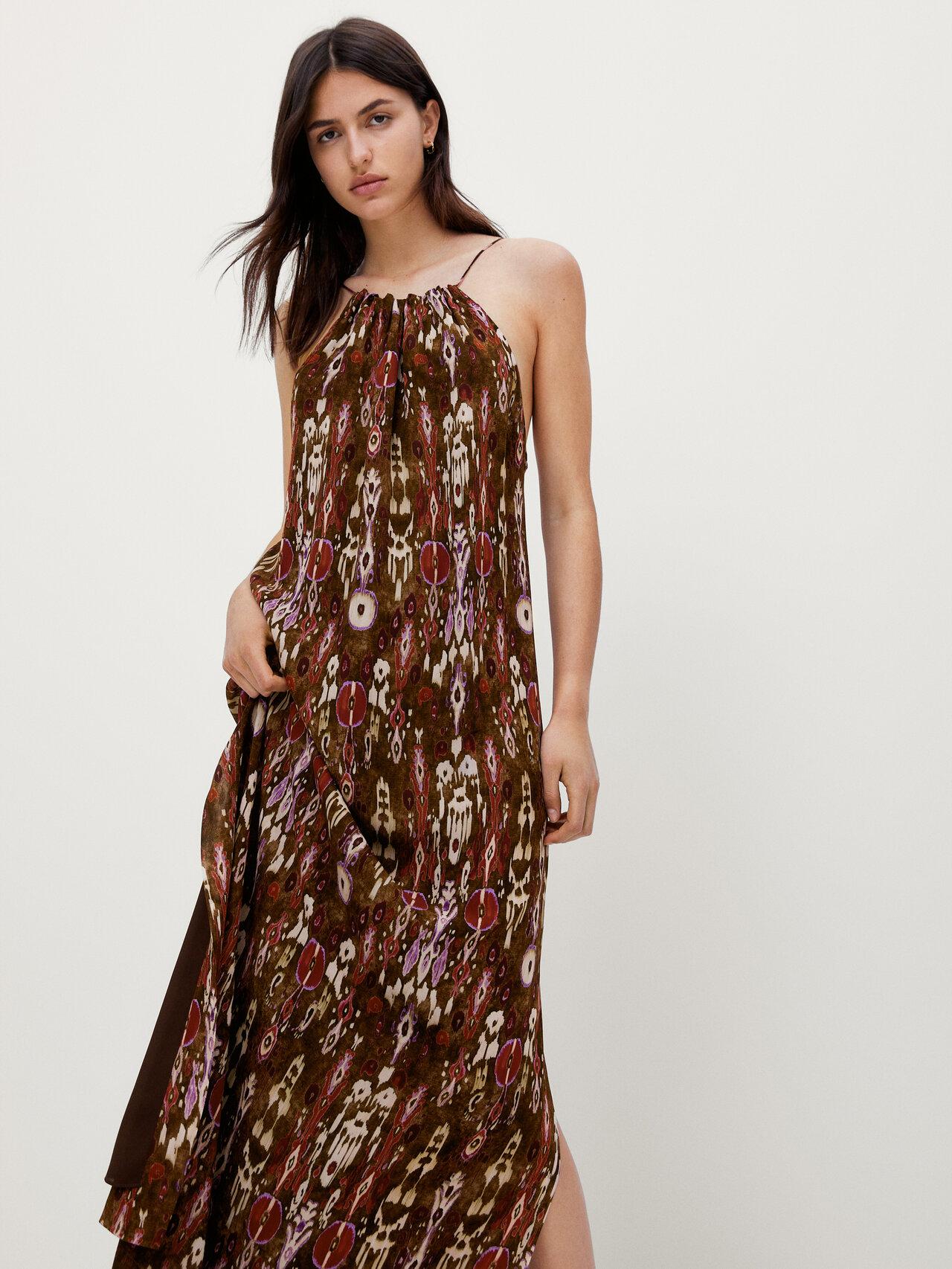 MASSIMO DUTTI Printed Long Strappy Dress | Lyst