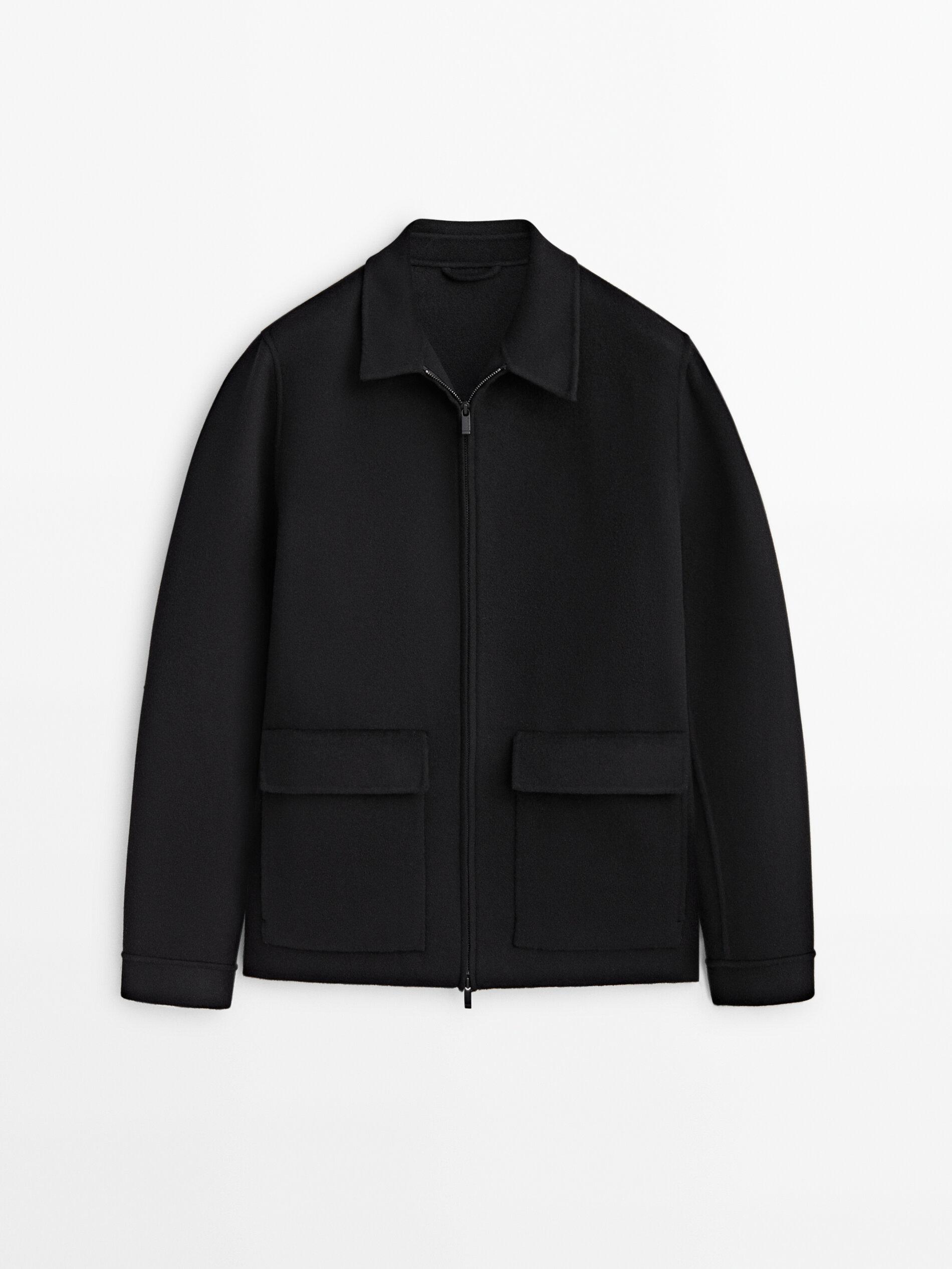 MASSIMO DUTTI Wool Jacket With Zip - Limited Edition in Black for Men | Lyst