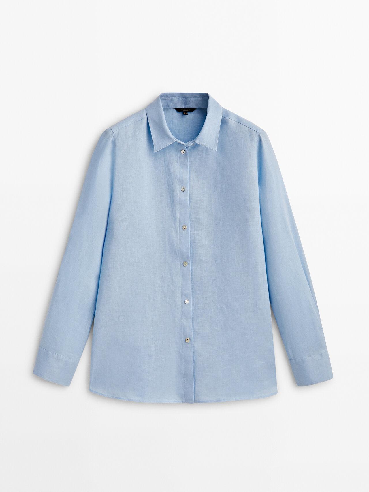 MASSIMO DUTTI 100% Linen Shirt in Blue | Lyst