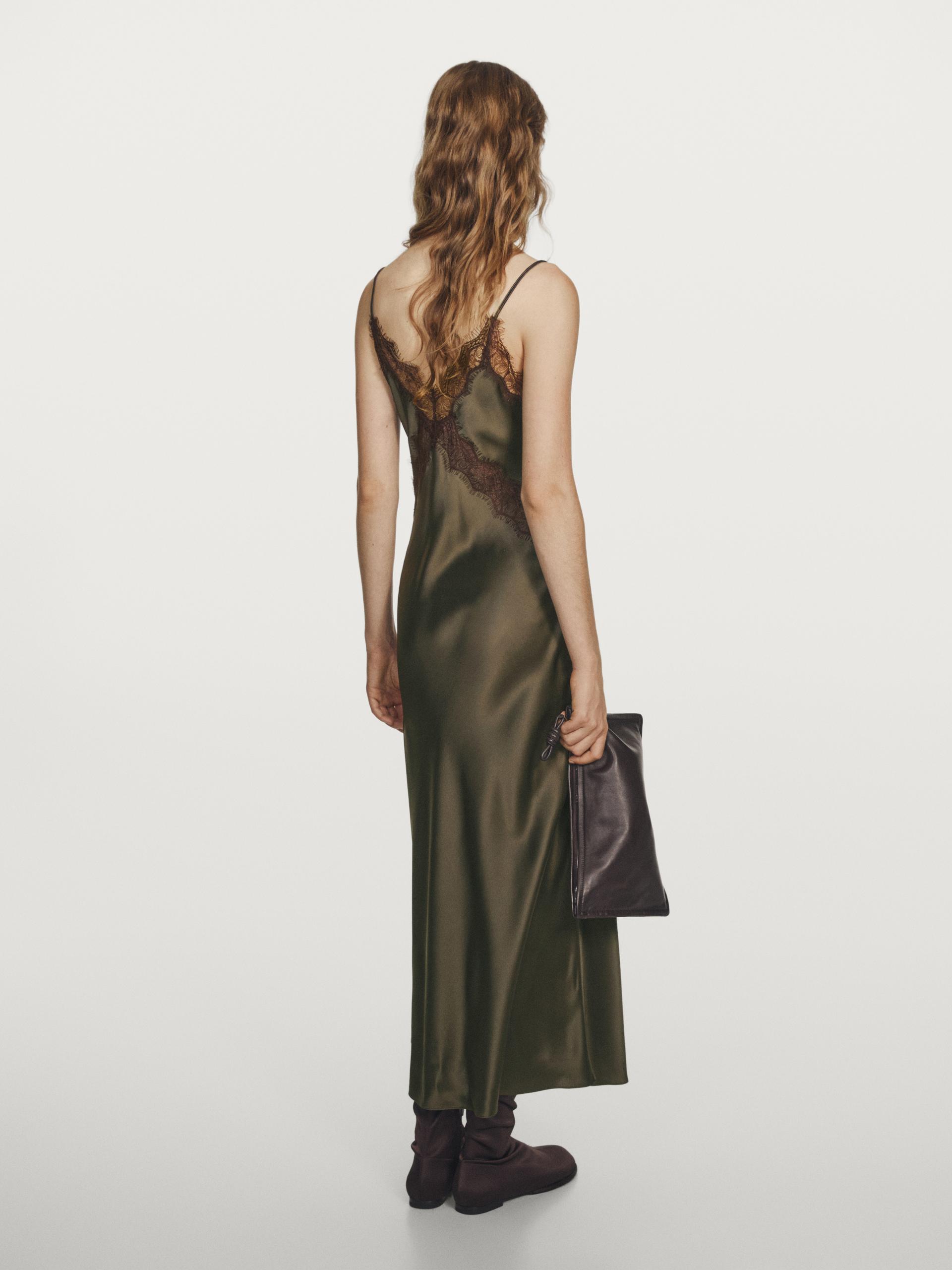 MASSIMO DUTTI 100% Silk Long Slip Dress in White | Lyst MASSIMO DUTTI 100% Silk Long Slip Dress in White | Lyst