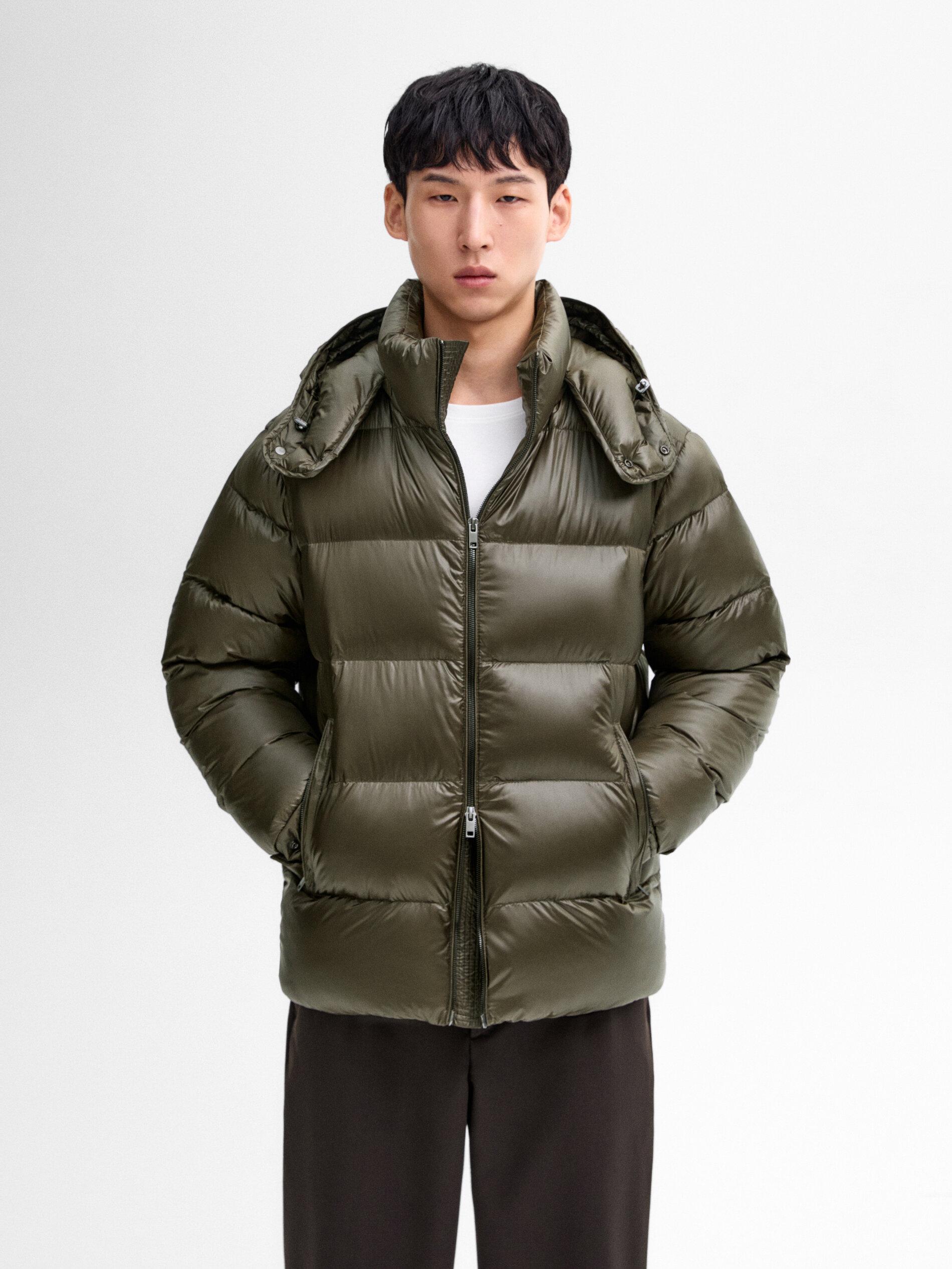 MASSIMO DUTTI Pufferjacke Mit Daunen in Grün für Herren Lyst DE