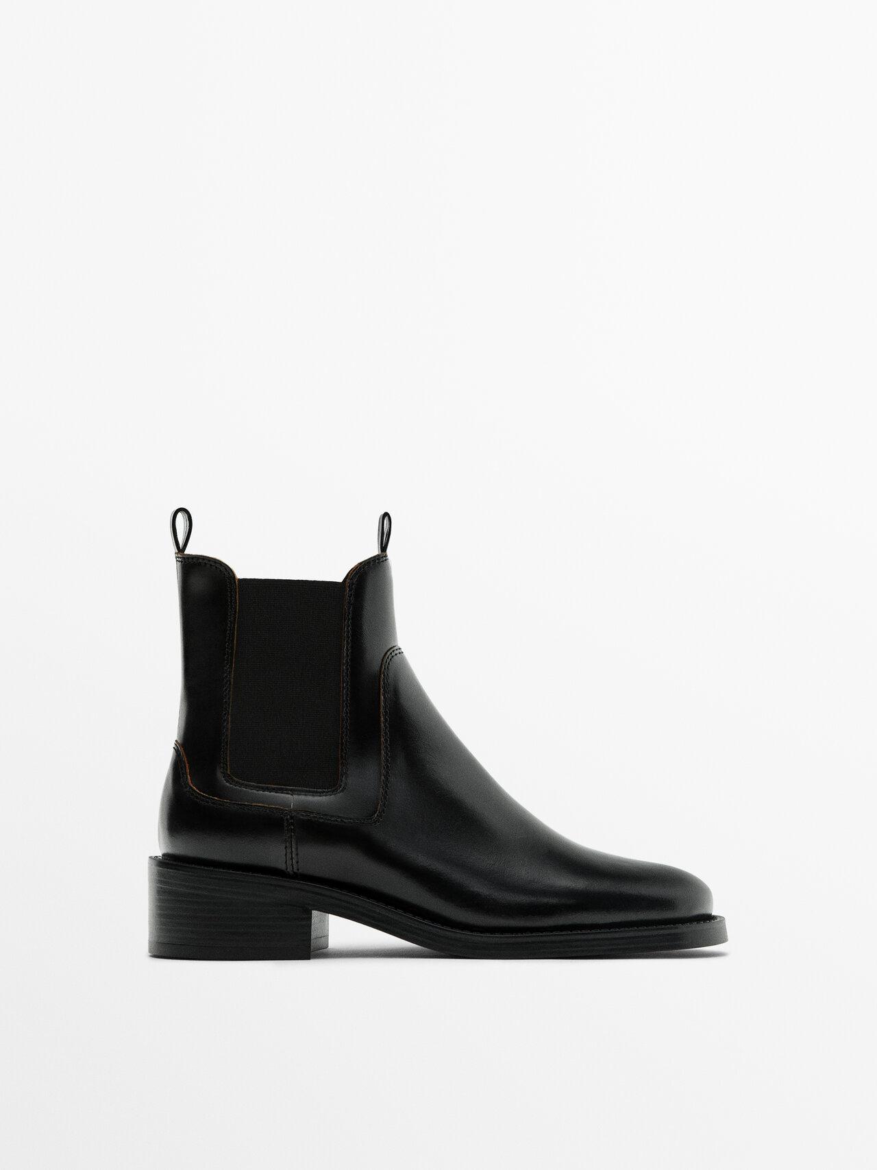 MASSIMO DUTTI Chelsea Boots With Contrast Edges in Black | Lyst