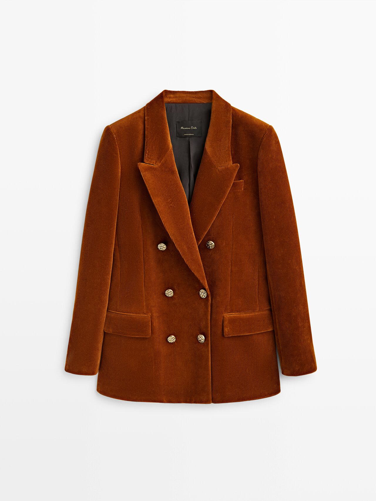 MASSIMO DUTTI Corduroy Suit Blazer in Brown | Lyst