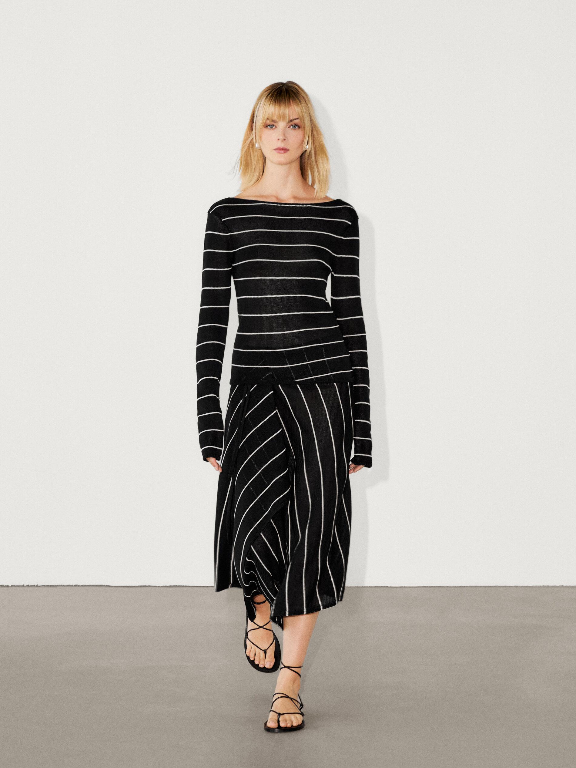 ★ Massimo Dutti★ Striped Detail Long Knit Skirt 052035618 05203561800-o10.jpg?ts=