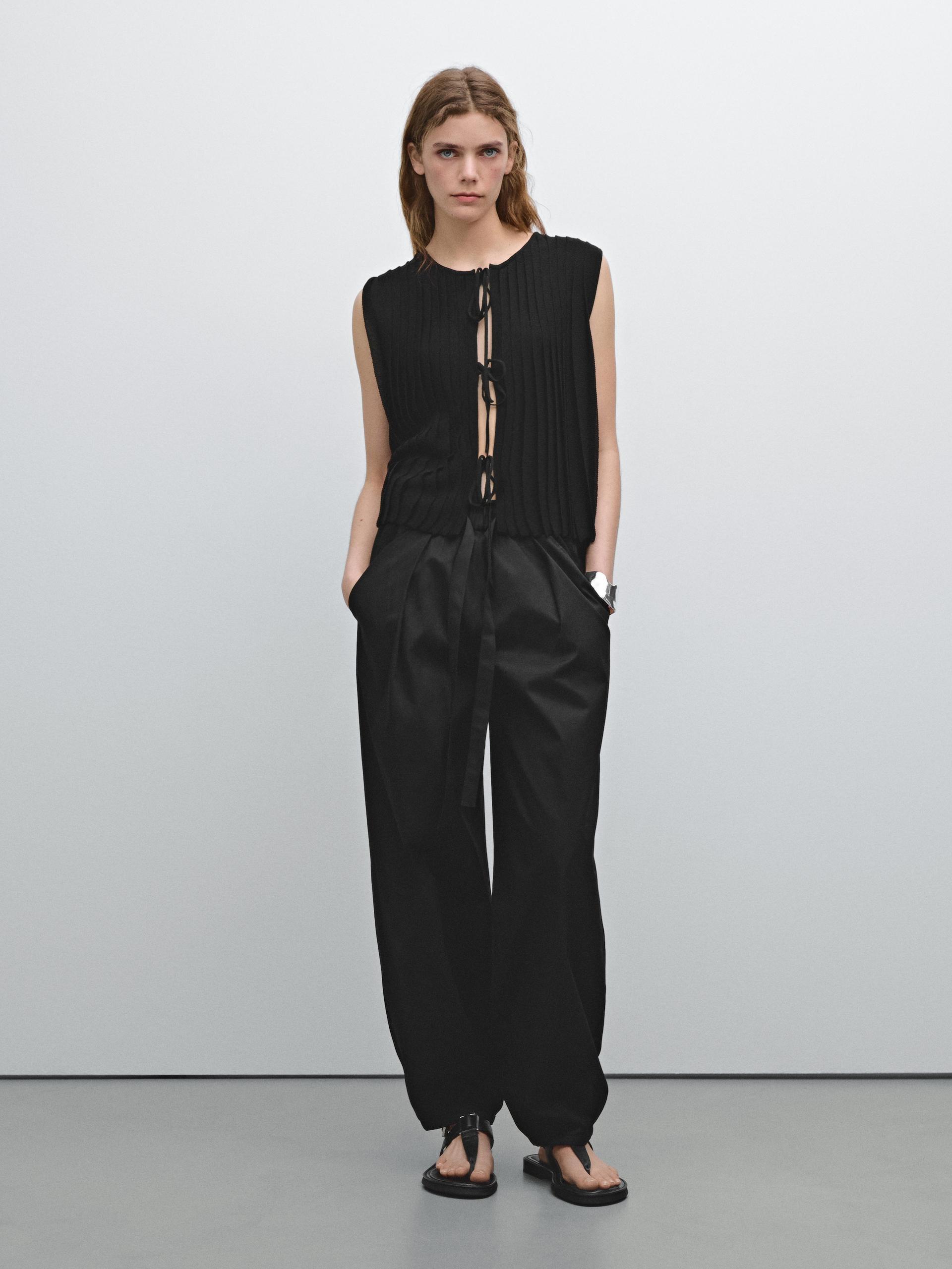 Pantalon Lino Pantalones Massimo Dutti Precios Pantalones En Negro