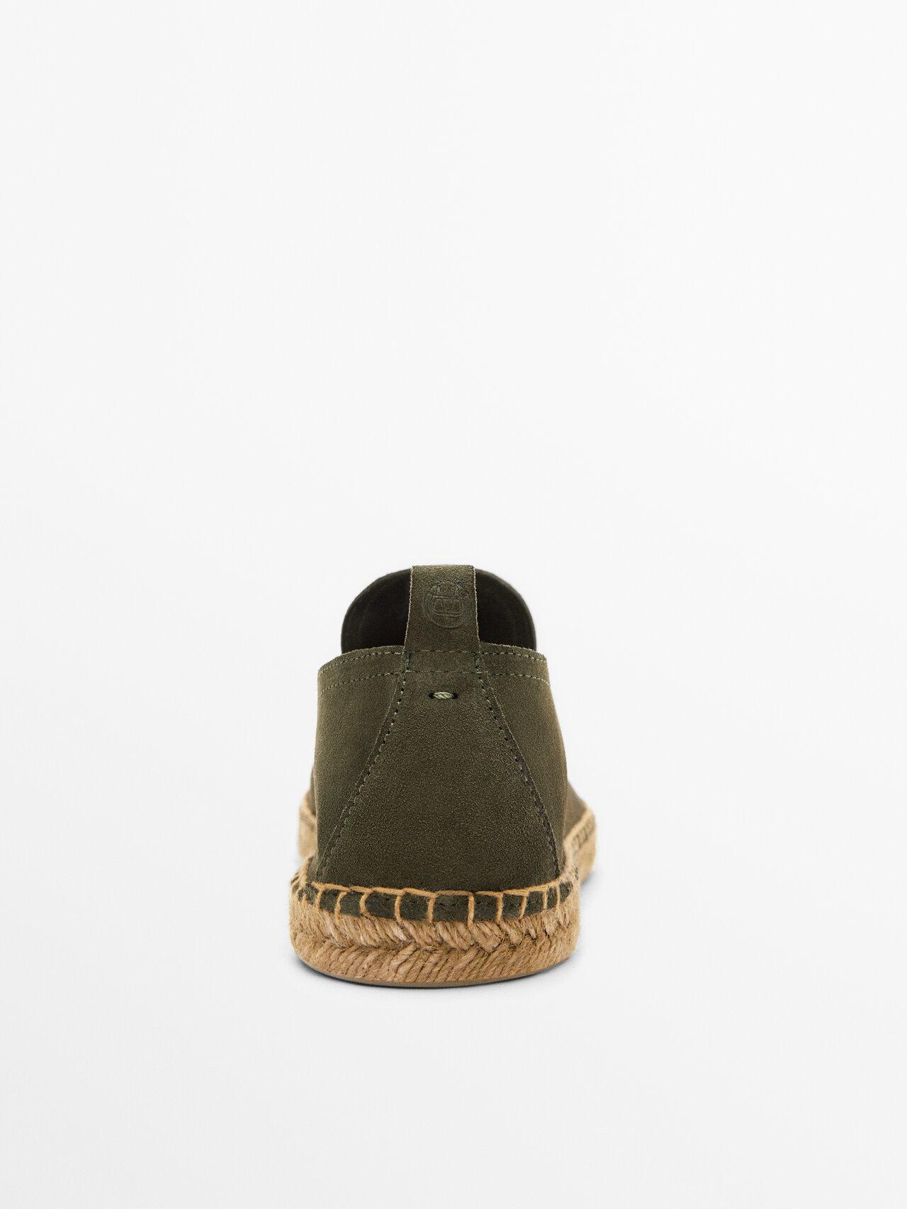 MASSIMO DUTTI Split Suede Penny Espadrilles in Green for Men | Lyst