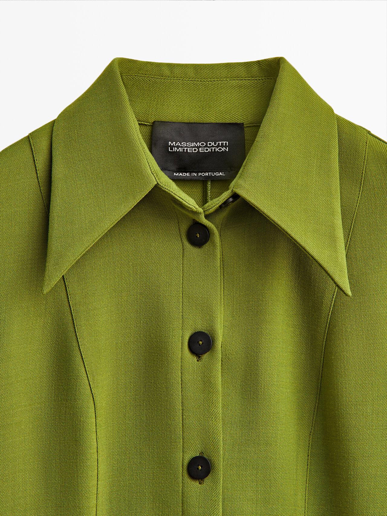 MASSIMO DUTTI Green Shirt With Slits - Limited Edition | Lyst