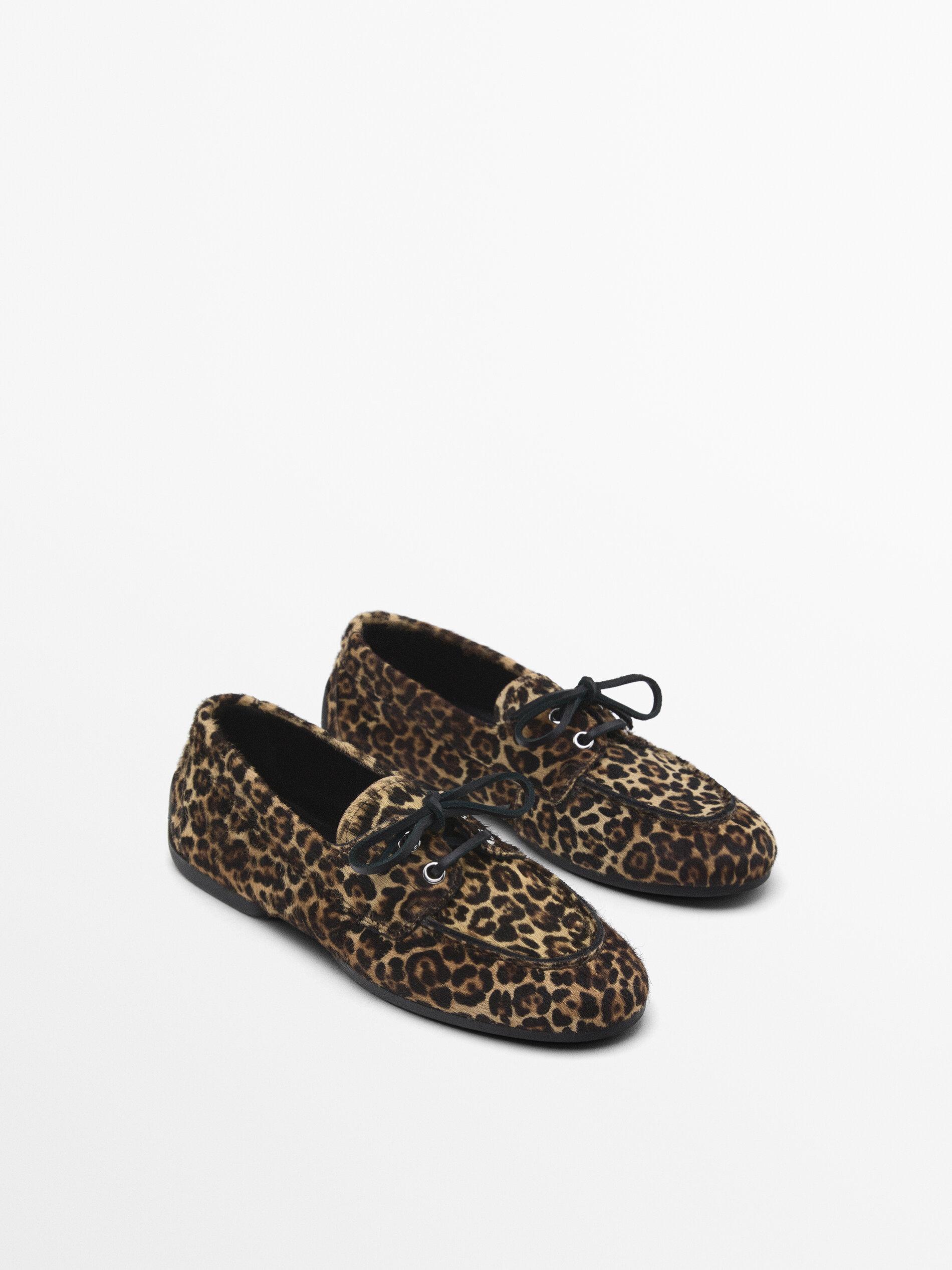 MASSIMO DUTTI Segelschuhe Mit Animalprint in Weiß Lyst DE