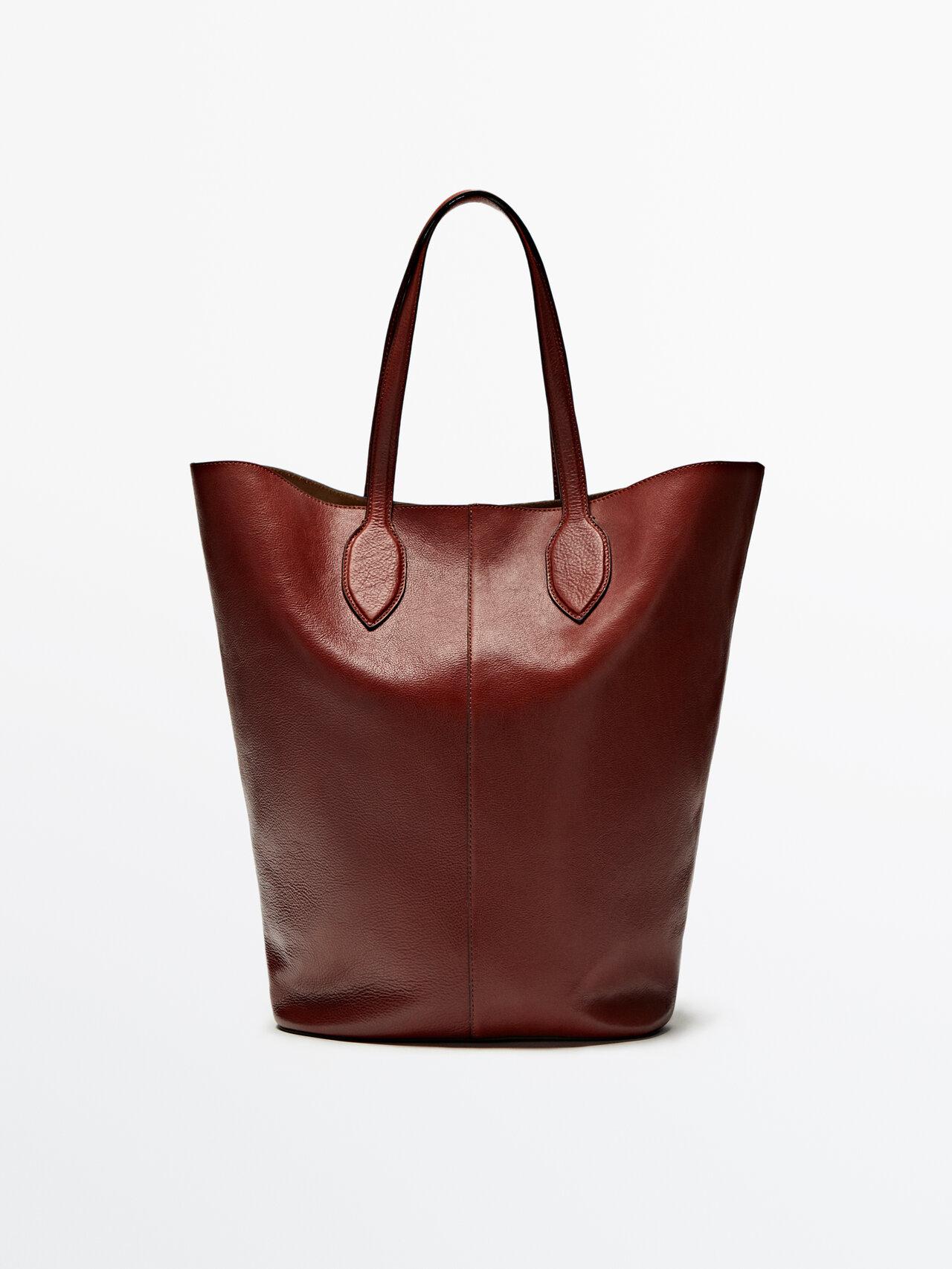 MASSIMO DUTTI Leather Tote Bag - Limited Edition in Red | Lyst
