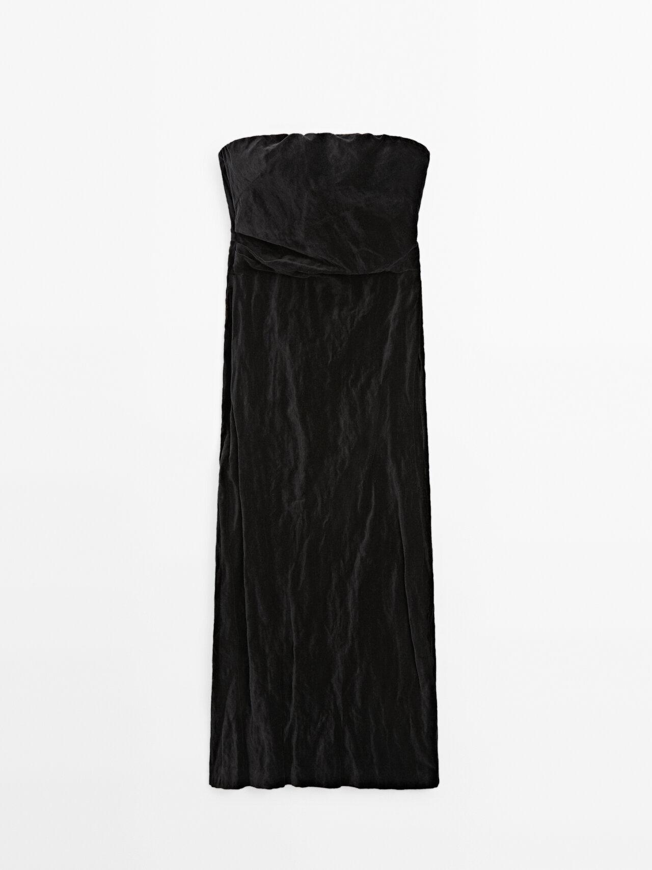 MASSIMO DUTTI Strapless Dress in Natural | Lyst UK