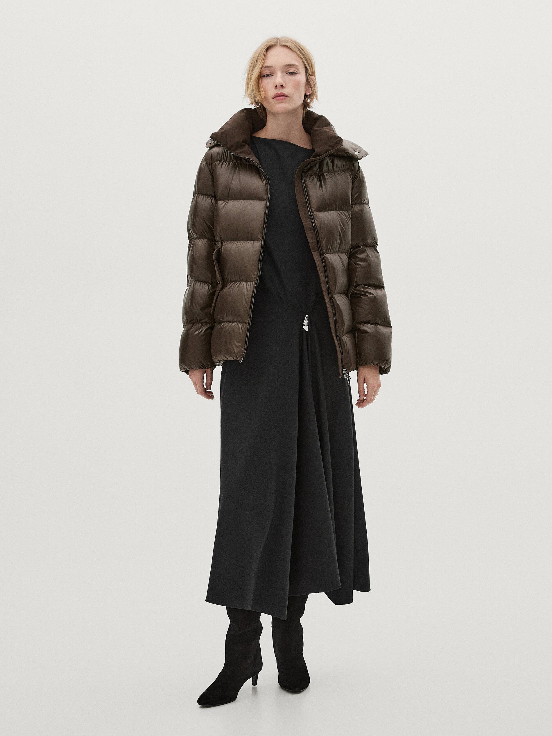 MASSIMO DUTTI Hooded Puffer Jacket in White Lyst UK